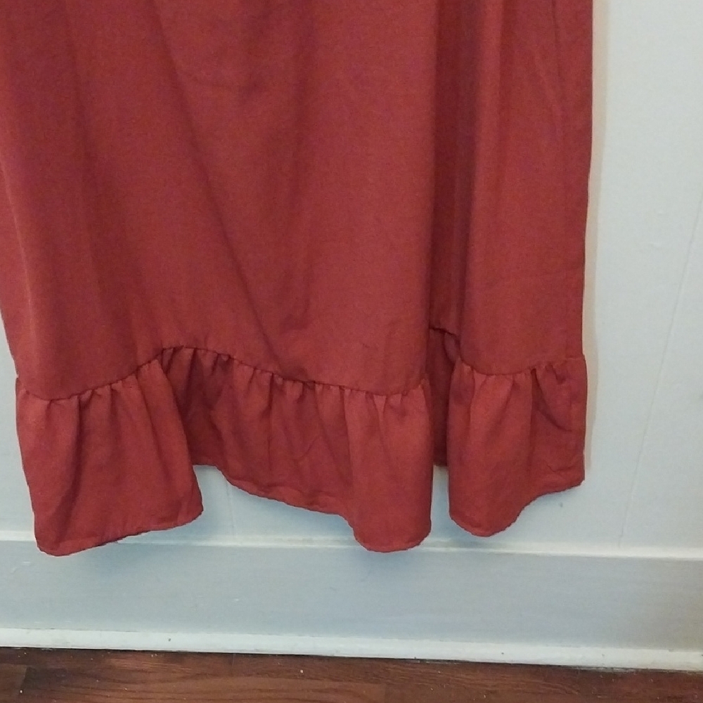 SHEIN Red Ruffled Buttoned Midi Sundress - Picture 4 of 4
